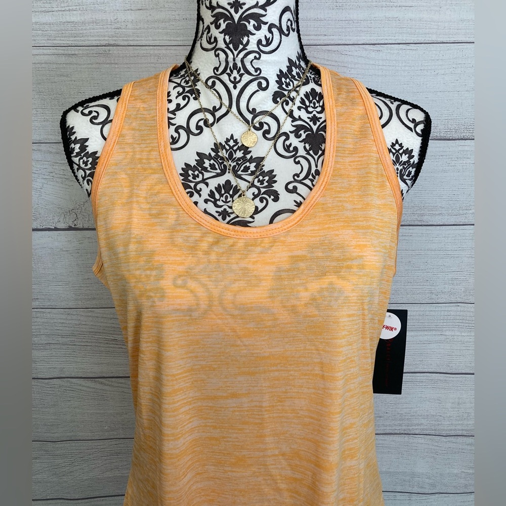 BALLY | NWT Women’s Total Fitness Heathered Cantaloupe Color Racerback Tank - Picture 2 of 7